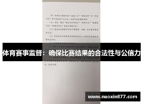 体育赛事监督：确保比赛结果的合法性与公信力